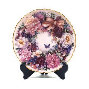 Vintage Plate Floral Greetings From Lena Liu 1994 Circle of Love Bradford